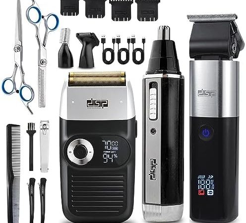 DSP® All in one Beard Trimmer Sets for Men - Cordless Electric Beard Trimmer, 2 in 1 Bald Head...