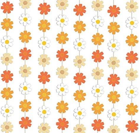 Daisy Groovy Boho Party Hanging Banners and Retro Hippie Party Supplies Decorations Daisy Paper...
