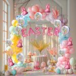 Dazzle Bright 151Pcs Easter Balloon Arch Kit, Pastel Bunny Balloon Garland Easter Decorations for...