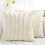 Decorative Throw Pillow Covers 18x18 Set of 2, Soft Plush Flannel Double-Sided Fluffy Couch Pillow...