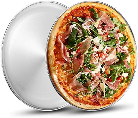 Deedro Stainless Steel Pizza Pan 13½ inch Round Pizza Tray Pizza Baking Sheet, Healthy Pizza Baking...