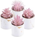 Der Rose 4 Packs Fake Plants Artificial Plants Indoor for Home Office Desk Accessories for Women