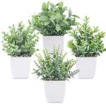 Der Rose 4 Packs Fake Plants Mini Artificial Greenery Potted Plants for Home Decor Indoor Office...