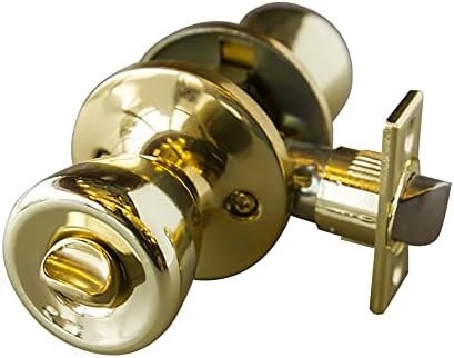 Design House 728311 Terrace 6-Way Universal Privacy Bed and Bath Door Knob Polished Brass