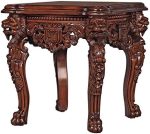 Design Toscano Lord Raffles Grand Hall Lion Leg Side End Table, 26 Inch, walnut