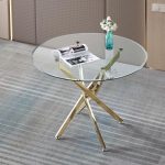 Dining Table Small Round Glass Dining Table Set for 2 Kitchen Table for Dining Room Small Space...