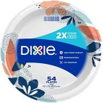 Dixie Paper Plates, 10 1/16 inch, Dinner Size Printed Disposable Plate, 54 count (1 pack of 54...