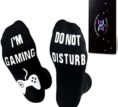 Do Not Disturb I'M Gaming Socks, Teen Boys Gift Teenage Stocking Stuffers Gamer Sock for Men,...