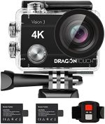 Dragon Touch 4K Action Camera 20MP Vision 3 Underwater Waterproof Camera 170° Wide Angle WiFi Sports...