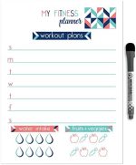 Dry Erase Whiteboard Fitness & Wellness Planner by Glassboard Studio | Removable & Reusable |...