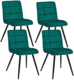 Duhome Velvet Dining Chairs Set of 4,Mid Century Modern Dining Room Chairs with Metal Legs,Accent...