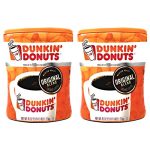 Dunkin Donuts Original Blend Ground Coffee - 90 oz Total - 45 oz Per Canister - Pack of 2 Canisters...