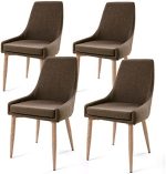 E&D FURNITURE Dining Chairs Set of 4, Dining Room Chairs Fabric Kitchen Chairs Set of 4 Sillas de...