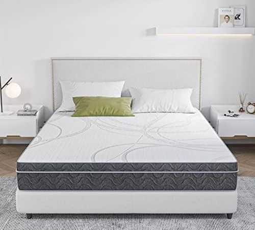 EGO Hybrid 10 Inch Cal King Mattress, Cooling Gel Infused Memory Foam and Individual Pocket Spring...