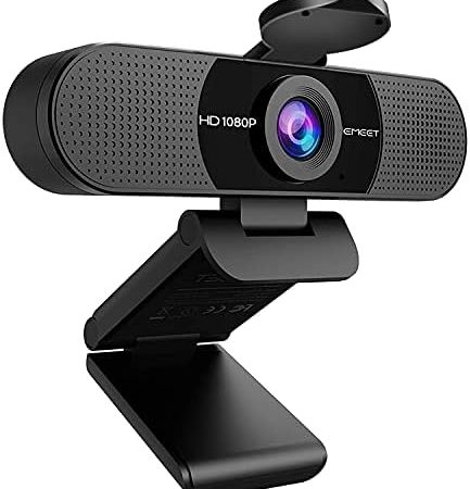 EMEET 1080P Webcam with Microphone, C960 Web Camera, 2 Mics Streaming Webcam, 90°FOV Computer...