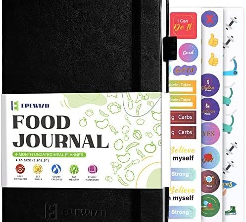 EPEWIZD Food Journal Meal Planner Weight Loss Journal for Women Men Daily Food Wellness Diary to...