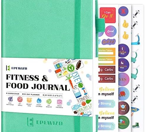 EPEWIZD Food and Fitness Journal Hardcover Wellness Planner Workout Journal for Women Men to Track...