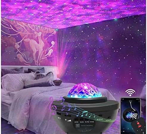 Easeking Star Projector Galaxy Light Projector with Bluetooth Speaker, Multiple Colors Dynamic...