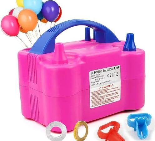 Electric Air Balloon Pump, Portable Dual Nozzle Electric Balloon Inflator/Blower for Party...