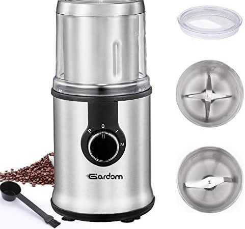Electric Coffee Bean Grinder - Automatic 350W Fast Stainless Steel Spice Grinder with 2 Removable...