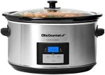 Elite Gourmet MST-900D# Digital Programmable Slow Cooker, Oval Adjustable Temp, Entrees, Sauces,...