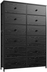 EnHomee Black Dresser for Bedroom with 12 Drawers Tall Dressers & Chests of Drawers for Bedroom...