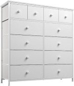 EnHomee White Dresser, Dresser for Bedroom with 12 Drawers White Dressers & Chest of Drawers Tall...