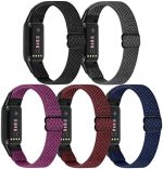 Enkic Elastic Nylon Bands Only Compatible with Fitbit Luxe Bands for Women Men, Breathable...