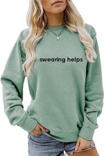Enviarbrillo Swearing Helps Sweatshirt for Women Sarcastic Shirt Funny Saying Crewneck Hoodie...