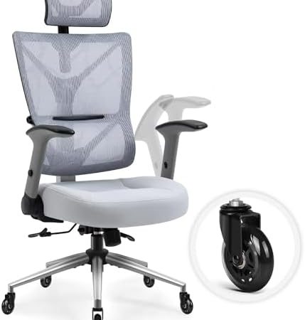 Ergonomic Mesh Office Chair-High Back Executive Desk Chair with 2D Flip-up Armrests/Headrest...