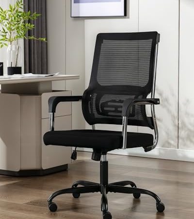 Ergonomic Office Chair with Lumbar Support, High Back Office Desk Chair with Metal Frame, Adjustable...