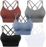 Evercute Cross Back Sport Bras Padded Strappy Criss Cross Cropped Bras for Yoga Workout Fitness Low...