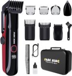 FADEKING® All in One Trimmer for Men IPX7 Waterproof - Adjustable Beard Trimmer, Hair Clippers, Nose...