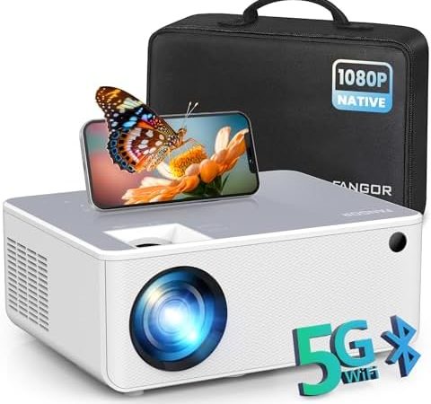 FANGOR 1080P HD Projector, WiFi Bluetooth Projectors, Max 230” Projection Screen Portable Home...
