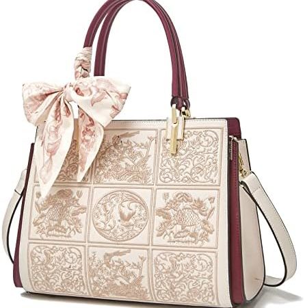 FOXLOVER Leather Satchel Handbags for Women Tote Shoulder Bag vintage Crossbody Bag Purse Top Handle...