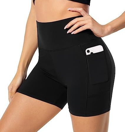 FULLSOFT High Waisted Biker Shorts for Women-5" Tummy Control Fitness Athletic Workout Running Yoga...