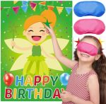 Fairy Birthday Party Decorations, Fairy Birthday Party Supplies Pin Game, Large Poster for Wall Home...