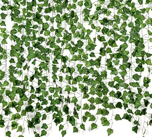 Fake Vines for Room Decor(12 Pack 84 Feet) Aesthetic Artificial Plant Ivy Leaves Hanging Greenery...