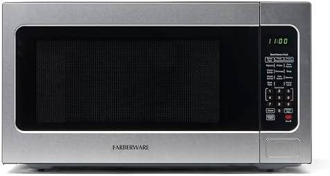 Farberware 1100W 2.2 cu ft Countertop Microwave Oven With Smart Sensor, LED Lighting, Child Lock -...