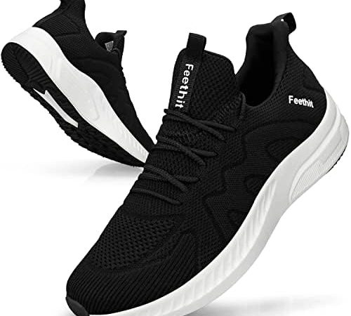 Feethit Mens Non Slip Walking Sneakers Lightweight Breathable Slip on Running Shoes Athletic Gym...