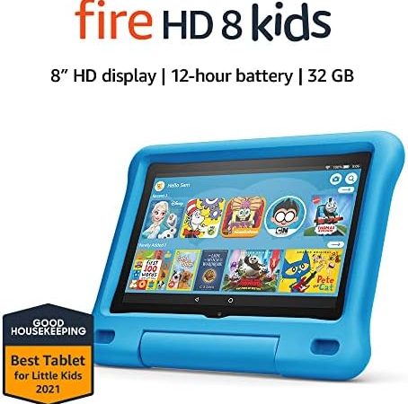 Fire HD 8 Kids tablet, 8" HD display, ages 3-7, 32 GB, includes a 1-year subscription to Amazon Kids...
