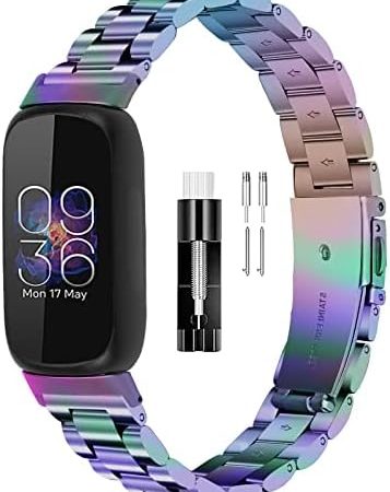FitTurn Bands Compatible with Fitbit inspire 3 Metal Stainless Steel Watch Band Replacement Classic...