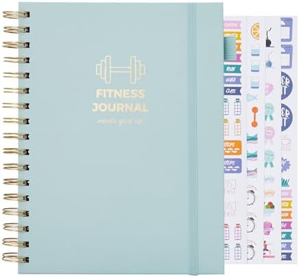 Fitness Journal for Women and Men, 8.8" x 6.6", Workout Log Sprial Book Planner for Tracking...