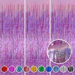 Foil Fringe Curtains Party Decorations - Melsan 3 Pack 3.2 x 8.2 ft Tinsel Curtain Party Photo...