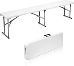 Folding Bench 6 Foot, Plastic Folding Bench Seat Portable Foldable Bench Seating Picnic Party...