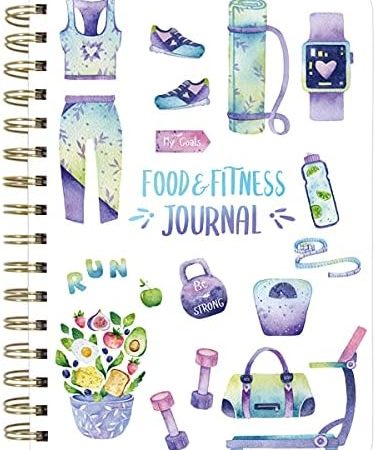 Food and Fitness Journal Meal Journal Diary Workout Wellness Log Notebook Planner Weight Loss Diet...
