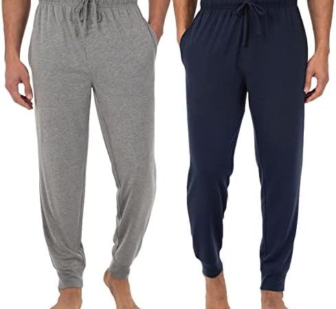 Fruit of the Loom Men's Jersey Knit Jogger Sleep Pant (1 and 2 Packs)