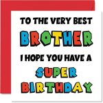 Fun Birthday Cards for Brother - Super Birthday - Happy Birthday Card for Brother from Sister,...