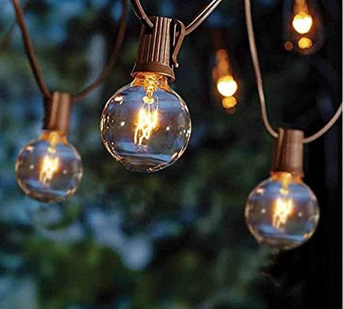 GOOTHY Outdoor String Lights, 25FT Hanging Patio Lights String with 27 G40 Clear Globe Bulbs (2...