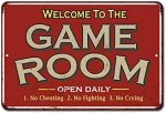 Game Room Sign Rustic Wall Décor Gameroom Signs Home Vintage Decorations Games Arcade Retro Video...
